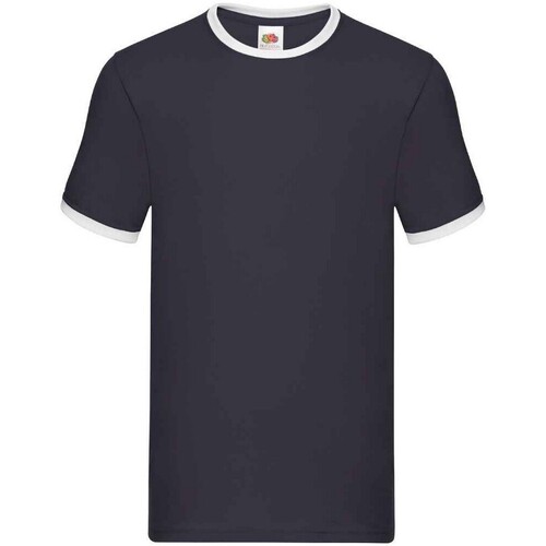 Abbigliamento Uomo T-shirts a maniche lunghe Fruit Of The Loom Ringer Bianco