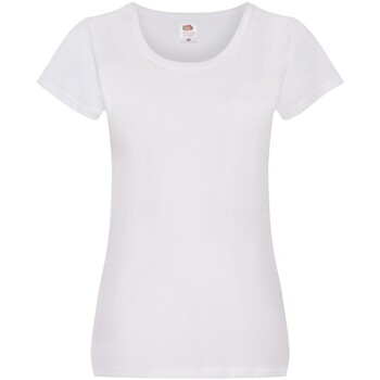 Abbigliamento Donna T-shirts a maniche lunghe Fruit Of The Loom Original Bianco
