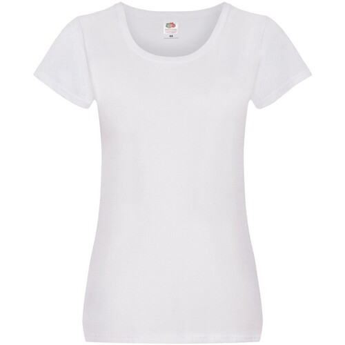 Abbigliamento Donna T-shirts a maniche lunghe Fruit Of The Loom Original Bianco