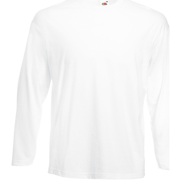 Abbigliamento T-shirts a maniche lunghe Fruit Of The Loom Value Bianco