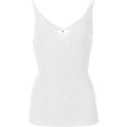 Abbigliamento Donna Top / T-shirt senza maniche Fracomina Top slim  con strass luminosi FR24ST4007K410R9 Bianco