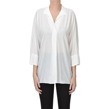 Abbigliamento Donna Camicie Caliban 1226 Blusa ampia in cotone TPC00003045AE Bianco