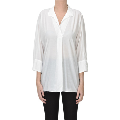 Abbigliamento Donna Camicie Caliban 1226 Blusa ampia in cotone TPC00003045AE Bianco