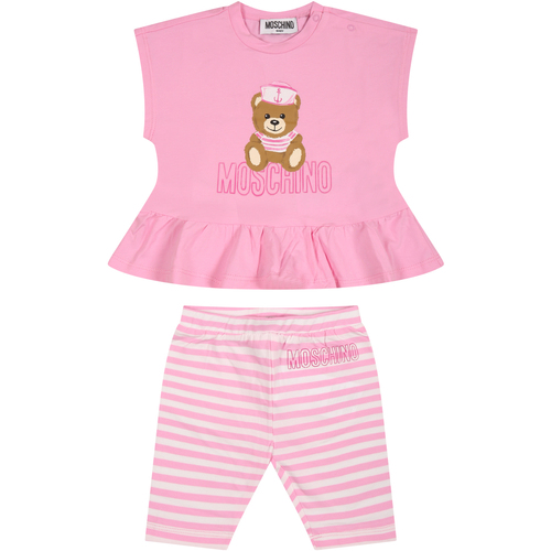 Abbigliamento Bambina Completi Moschino Kid MDG00R LBE05 84516 Rosa