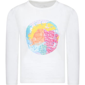 Abbigliamento Bambina T-shirts a maniche lunghe Stella Mc Cartney TT8D40 Z0434 101 Bianco