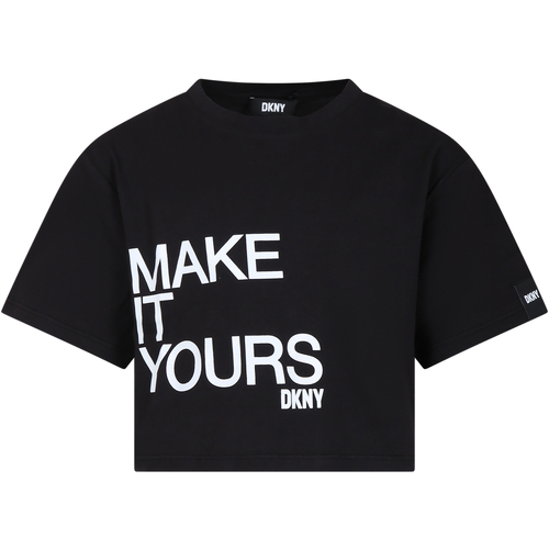 Abbigliamento Bambina T-shirt maniche corte Dkny D35T18 09B Nero