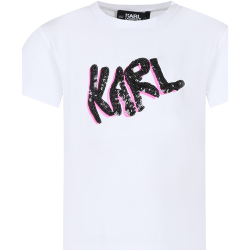 Abbigliamento Bambina T-shirt maniche corte Karl Lagerfeld Kids Z30114 10P Bianco