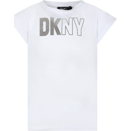 Abbigliamento Bambina T-shirt maniche corte Dkny D60091 10P Bianco