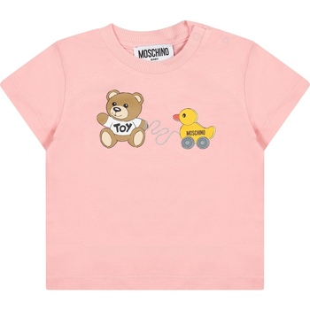 Abbigliamento Bambina T-shirt maniche corte Moschino Kid MVM032 LAA03 50209 Rosa