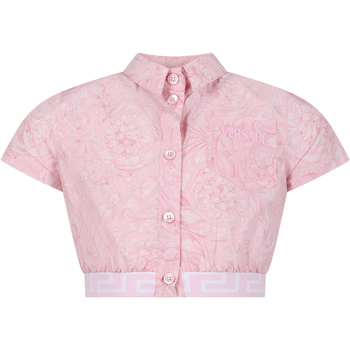 Abbigliamento Bambina Camicie maniche corte Versace 1012673 1A09671 2PR10 Rosa