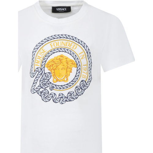 Abbigliamento Bambino T-shirt maniche corte Versace 1000129 1A09841 2W070 Bianco