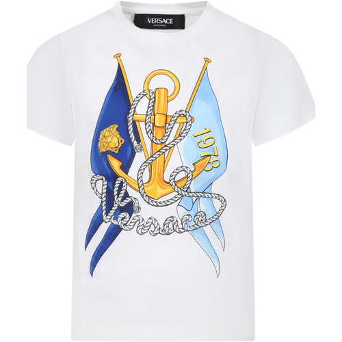 Abbigliamento Bambino T-shirt maniche corte Versace 1000129 1A09770 2W070 Bianco