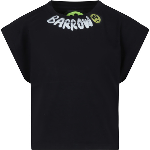 Abbigliamento Bambina T-shirt maniche corte Barrow S4BKJGTH041 110 Nero