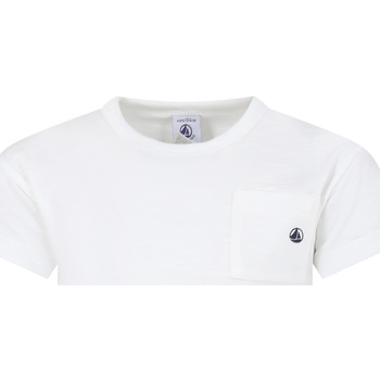 Abbigliamento Unisex bambino T-shirt maniche corte Petit Bateau A0A10 02 MARSHMALLOW Bianco