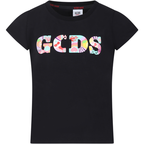Abbigliamento Bambina T-shirt maniche corte Gcds DDM00D LBA10 60100 Nero