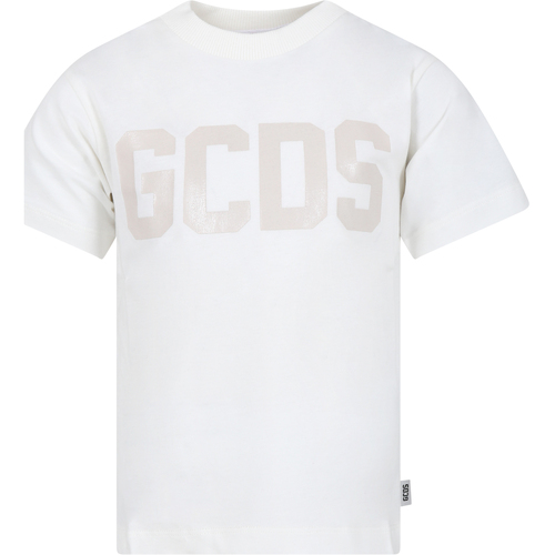 Abbigliamento Unisex bambino T-shirt maniche corte Gcds DSM00I LAA01 10063 Bianco