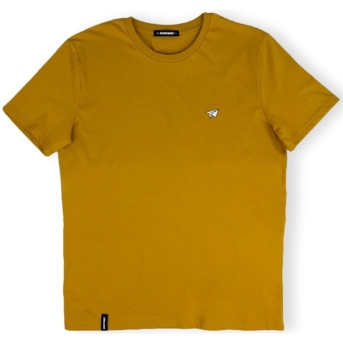Abbigliamento Uomo T-shirt & Polo Organic Monkey T-Shirt Paper Plane - Mustard Giallo