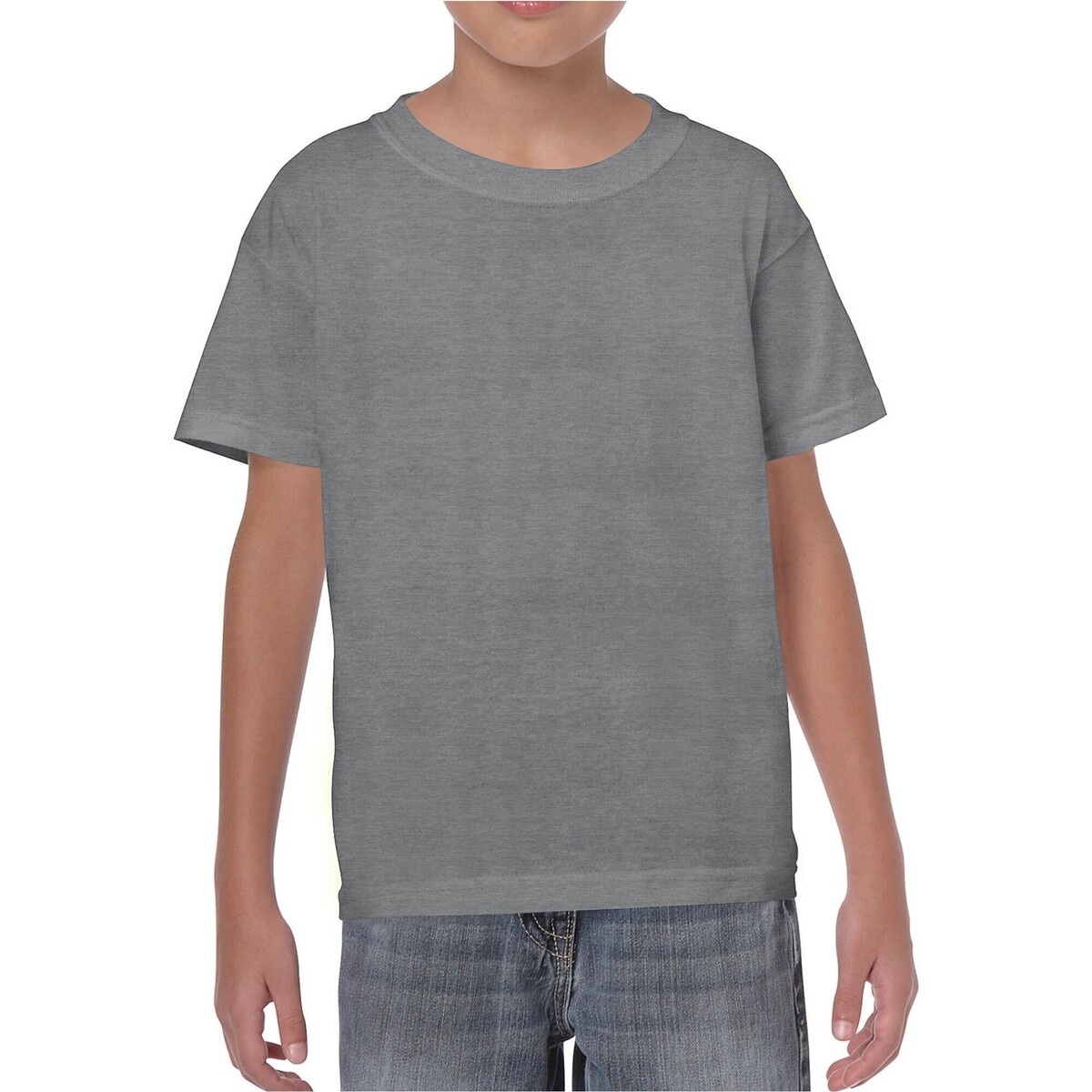 Abbigliamento Unisex bambino T-shirt maniche corte Gildan Heavy Cotton Grigio