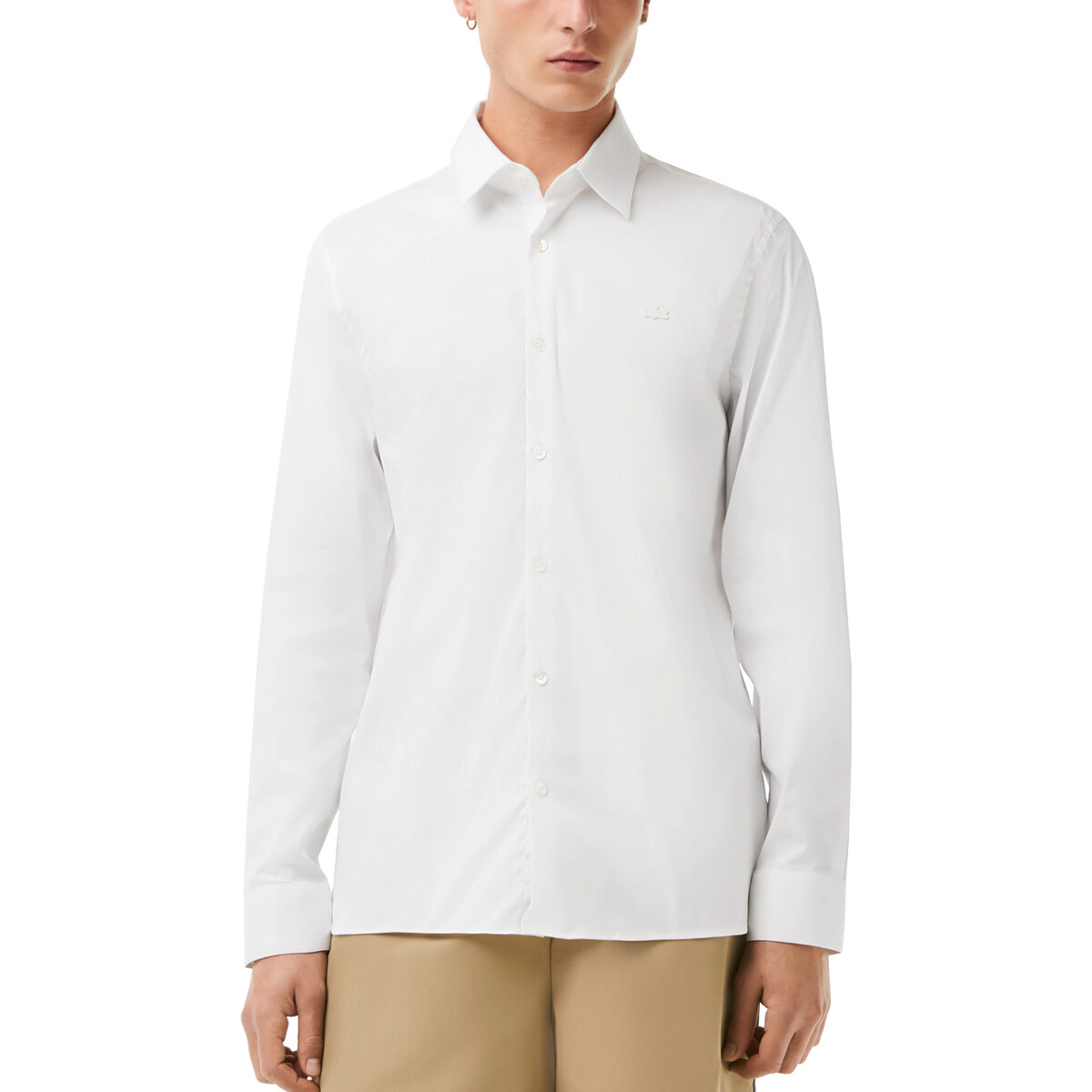 Abbigliamento Uomo Camicie maniche lunghe Lacoste CH5253 Bianco