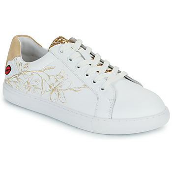 Scarpe Donna Sneakers basse Bons baisers de Paname SIMONE GOLD FLOWERS Bianco / Oro