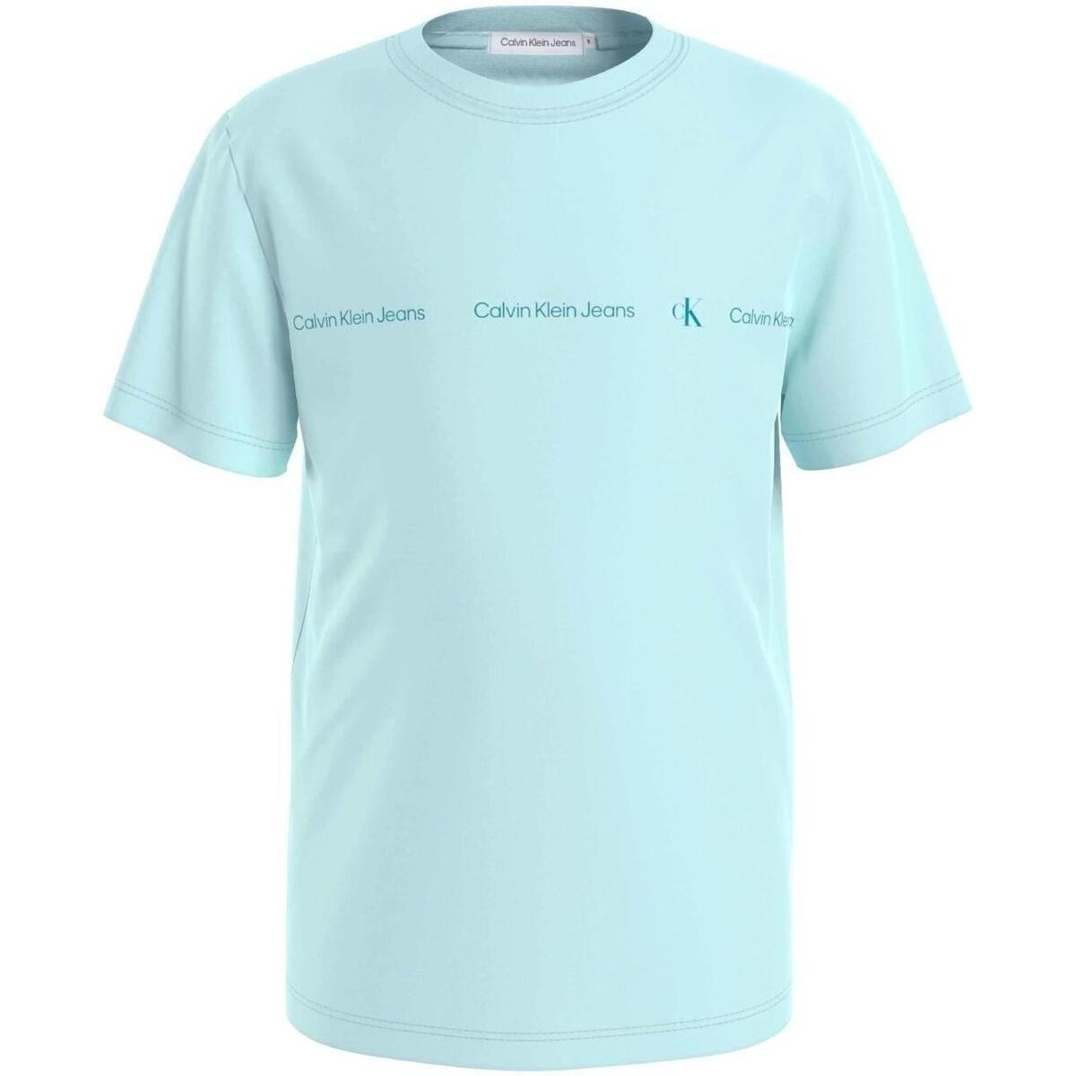 Abbigliamento Bambino T-shirt maniche corte Calvin Klein Jeans  Blu