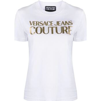 Abbigliamento Donna T-shirt maniche corte Versace Jeans Couture LOGO THICK FOIL T-SHIRT Bianco