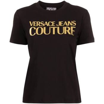 Abbigliamento Donna T-shirt maniche corte Versace Jeans Couture LOGO THICK FOIL T-SHIRT Nero
