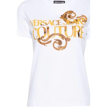 Abbigliamento Donna T-shirt maniche corte Versace Jeans Couture LOGO WATERCOLOR T-SHIRT Bianco