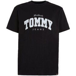 Abbigliamento Uomo T-shirt maniche corte Tommy Jeans T-shirt Uomo Varsity Nero