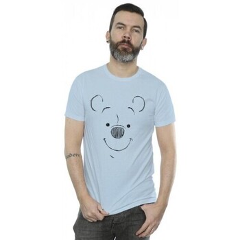 Abbigliamento Uomo T-shirts a maniche lunghe Disney Winnie The Pooh Winnie The Pooh Face Blu
