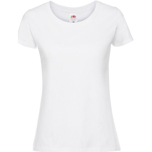 Abbigliamento Donna T-shirts a maniche lunghe Fruit Of The Loom Premium Bianco