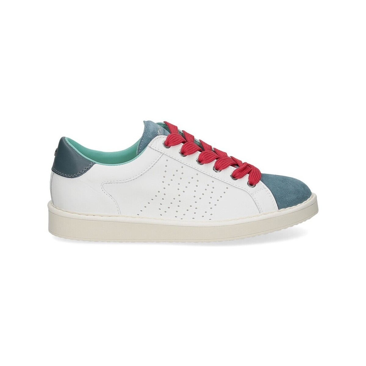 Scarpe Uomo Sneakers Panchic P01M013 Lace-up leather suede white basic blue red Bianco