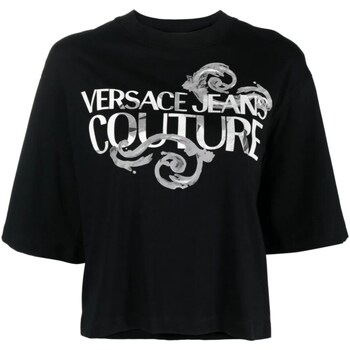 Abbigliamento Donna Polo maniche lunghe Versace Jeans Couture 76HAHG01-CJ00G Nero