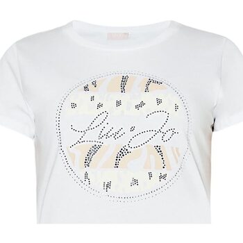 Abbigliamento Donna T-shirt maniche corte Liu Jo T-SHIRT CON STRASS Bianco