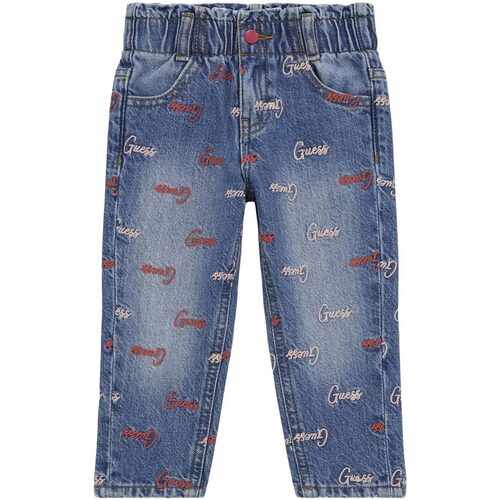 Abbigliamento Bambina Jeans Guess RIGID DENIM PAPER BAG PANTS Blu