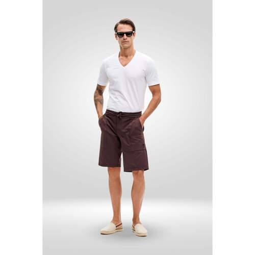 Abbigliamento Uomo Shorts / Bermuda European Culture Pantaloncino in Felpa Regular Fit Tinto Capo 006U 2261 Beige