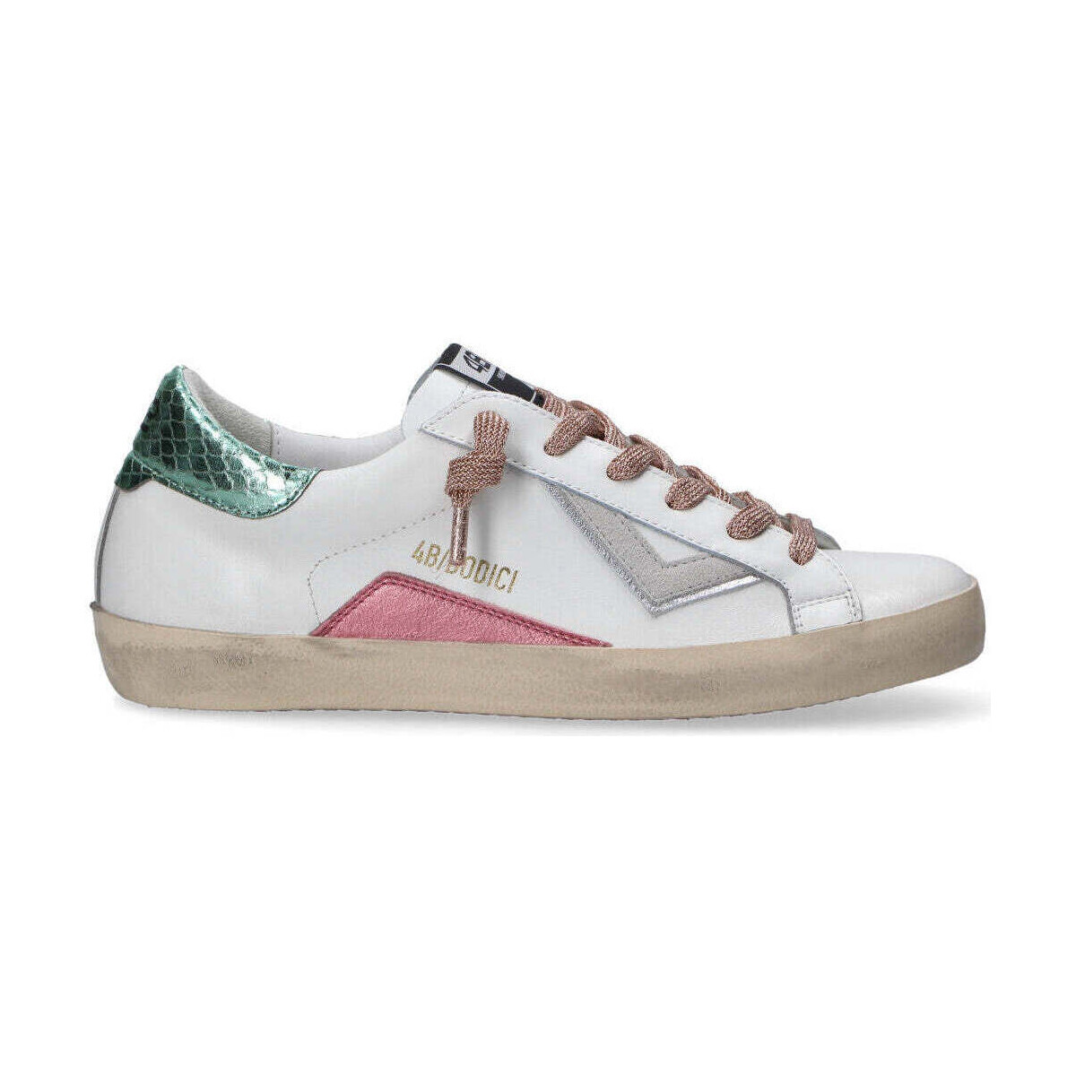 Scarpe Donna Sneakers basse 4B12 sneaker Suprime bianco smeraldo Bianco