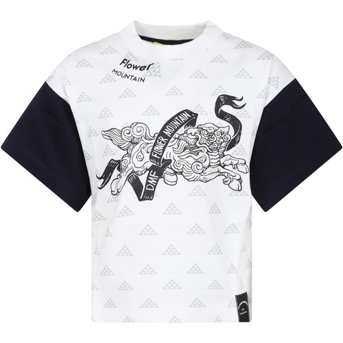 Abbigliamento Unisex bambino T-shirt maniche corte Flower Mountain 001 6002236 01 1N45 Bianco