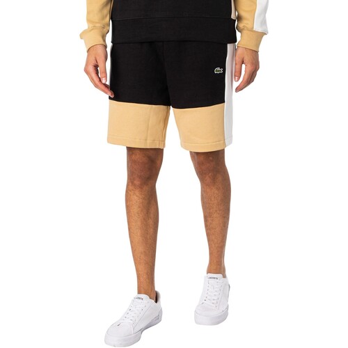 Abbigliamento Uomo Shorts / Bermuda Lacoste Pantaloncini in felpa di cotone biologico con logo Nero