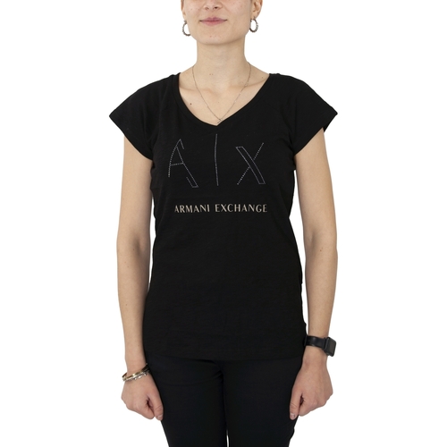 Abbigliamento Donna Top / T-shirt senza maniche EAX 3RYTFF YJ2XZ Nero