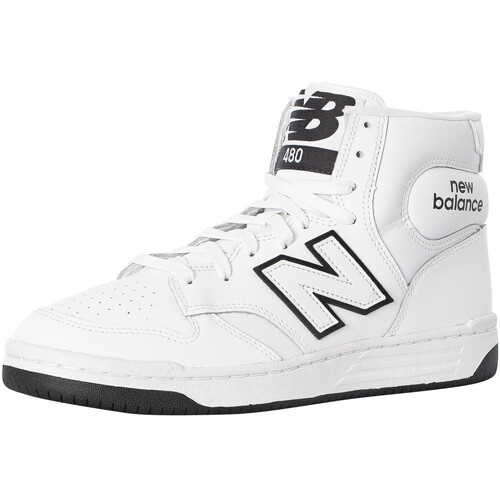 Scarpe Uomo Sneakers basse New Balance 480 Scarpe da ginnastica alte in pelle Bianco