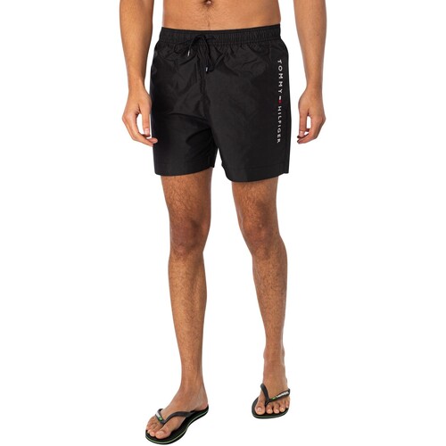 Abbigliamento Uomo Costume / Bermuda da spiaggia Tommy Hilfiger Pantaloncini da bagno con coulisse medi Nero