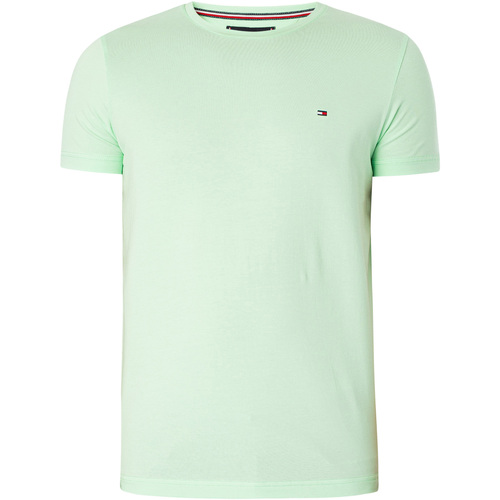 Abbigliamento Uomo T-shirt maniche corte Tommy Hilfiger T-shirt elasticizzata extra slim Verde