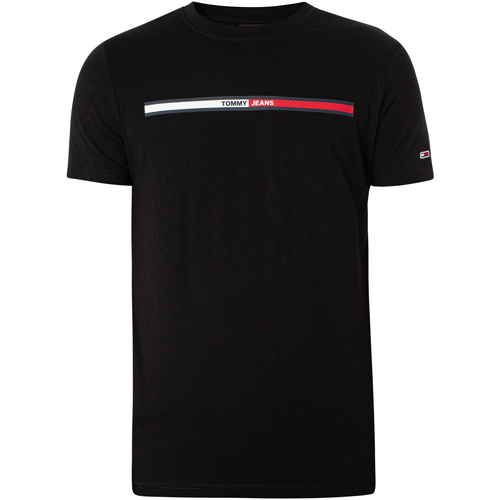Abbigliamento Uomo T-shirt maniche corte Tommy Jeans T-shirt essenziale con bandiera Nero