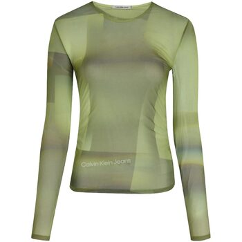 Image of T-shirts a maniche lunghe Calvin Klein Jeans ILLUMINATED AOP MESH LONG SLEEVE