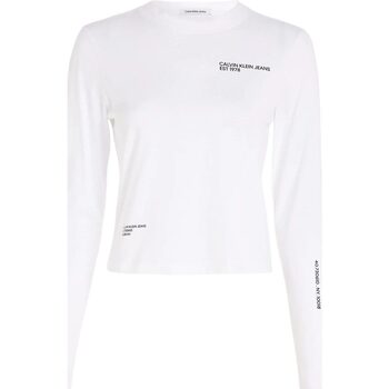 Abbigliamento Donna T-shirts a maniche lunghe Calvin Klein Jeans MULTI PLACEMENT LONG SLEEVE TEE Bianco