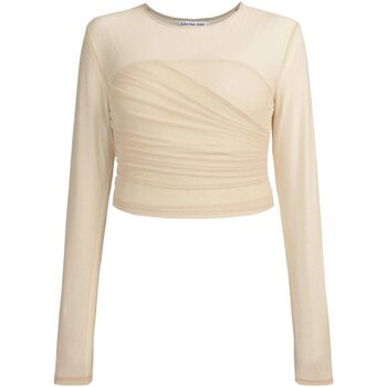 Abbigliamento Donna Top / T-shirt senza maniche Calvin Klein Jeans LAYERED MESH TOP Beige