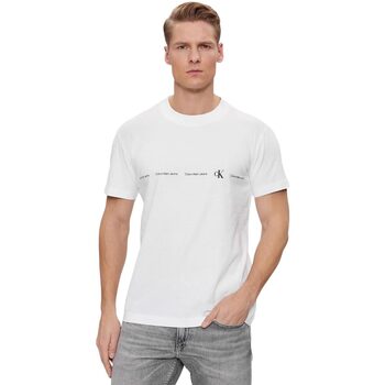Abbigliamento Uomo T-shirt maniche corte Calvin Klein Jeans LOGO REPEAT TEE Bianco