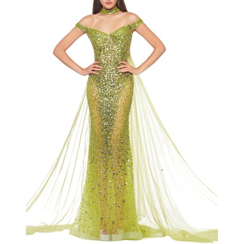 Abbigliamento Donna Abiti corti Impero Couture J2107-24 Verde