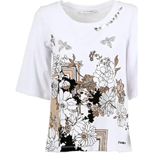 Abbigliamento Donna T-shirt maniche corte Café Noir KJT054 Bianco